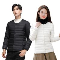 雅鹿轻薄羽绒服男女款内胆90白鸭绒短款圆领V领薄款反季内搭
