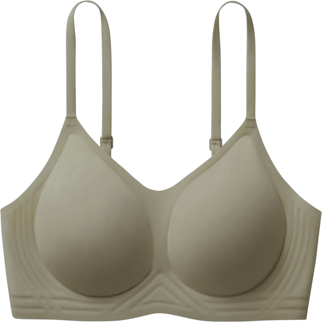 蕉内 501S果冻条文胸内衣女士聚拢小胸无钢圈软支撑无痕胸罩 橄榄绿 M