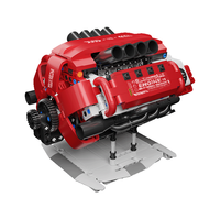 曼波 拼装积木V8发动机模型小颗粒积木桌面摆件14+男孩玩具