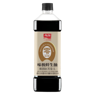 加加 未添加碘盐白砂糖 酱油  0添加味极鲜1L 塑料瓶装 1L