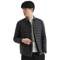 鸭鸭羽绒服 YAYA鸭鸭轻薄羽绒内胆男士短款轻便超轻便鸭绒圆领内穿背心坎肩大码秋冬季 黑色 L【130-155斤】