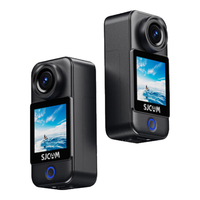 SJCAM 速影 C300运动相机360摩托车行车记录仪拇指相机头戴摄像头防抖防水黑色128G卡+配件包