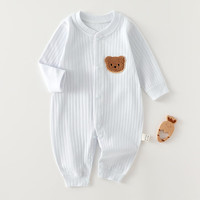 婴儿衣服春秋款a类纯棉无骨连体衣