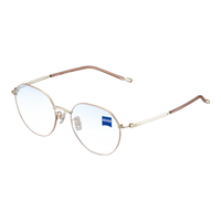 蔡司(ZEISS)光学镜架 24全框纯钛眼镜框修饰脸型百搭近视配镜ZS23133LB 金色水晶藕粉色(133LB-250) 尺码:M