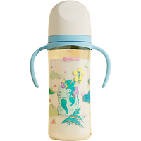 Pigeon 贝亲 宽口径PPSU双把手重力球吸管奶瓶330ml 3L号奶嘴 龙首神