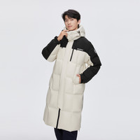 BOSIDENG 波司登 冬季加厚撞色连帽男女同款时尚运动羽绒服过膝长款