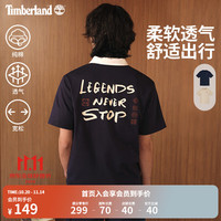 Timberland 男女同款短袖T恤夏季户外透气印花A5NZC L A5NZC433/深宝石蓝