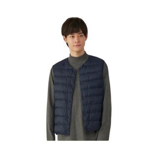 無印良品 MUJI 男式 轻量羽绒便携式 背心  深藏青色