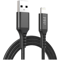 MFPower 米量 MFi认证 Lightning 2.4A 数据线 尼龙编织 1.2m 黑色