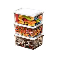 禧天龙透明收纳箱衣服整理箱药箱 口罩收纳盒内衣玩具储物箱 透灰小号3个【23*17*10.5cm】