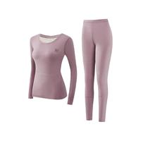 氧心（YANGXIN）秋冬羊绒贴身保暖套装男女防寒蚕丝抑菌修身保暖内衣 紫色【女款】 L