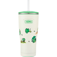 膳魔师(THERMOS)保温杯850ml大容量304钢男女士吸管水杯子TEMF-850-Greeny(LF) 绿色蛙里奥