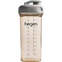HEGEN婴儿吸管奶瓶9个月以上宝宝多功能水杯 330ml吸管杯（灰色）