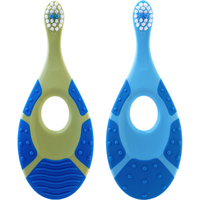 JORDANJordan 儿童牙刷 1阶段 2支装 天蓝色+蓝绿色