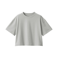 无印良品（無印良品 MUJI）防紫外线性能 吸汗速干 短款T恤 BIE03A3S 灰色 M 