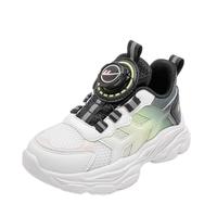 回力童鞋儿童运动鞋2024春季炫酷男童旋钮扣鞋子女童轻便跑步鞋 白黑 26码 内长约16.5cm