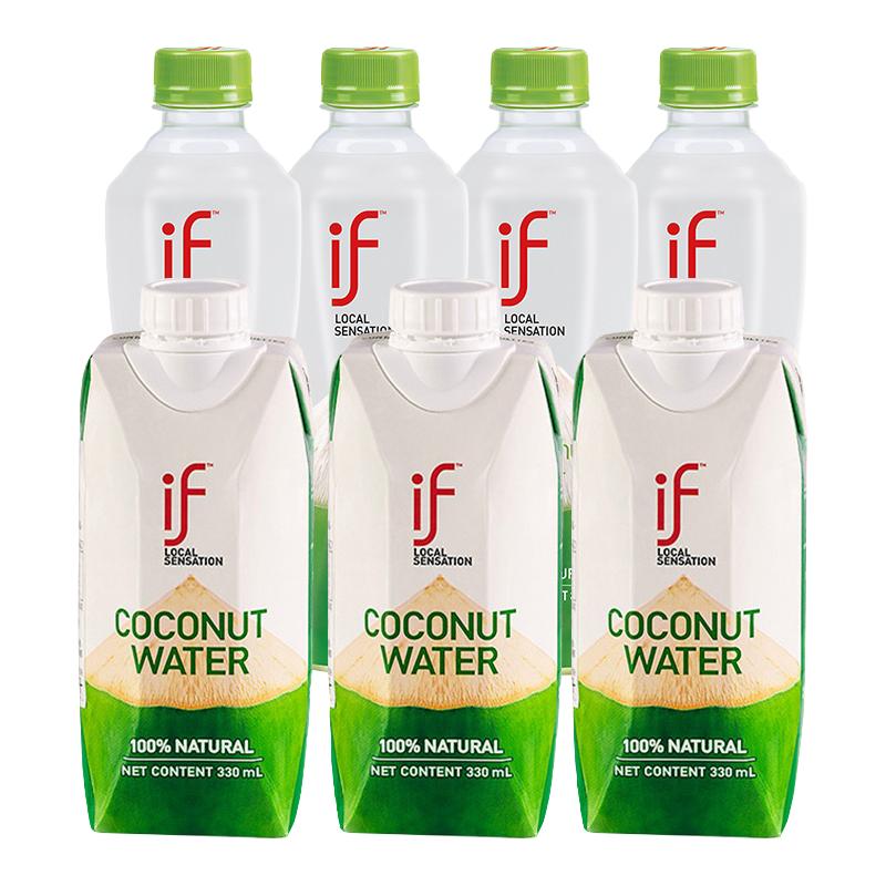 if 泰国if椰子水纯椰青椰汁香水nfc果汁8瓶