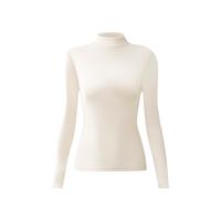 有棵树羊毛打底衣女士小半高领莫代尔打底衫秋衣德绒保暖内衣发热肌底衣 【含羊毛】皓月白 L