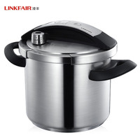 凌丰（LINKFAIR）304不锈钢压力锅一键开合复合底窗防爆高压锅 【玻璃盖+蒸屉】 22cm 7L