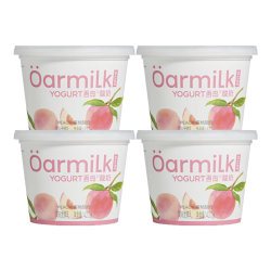 Oarmilk 牛奶 牛奶 无蔗糖低糖蜜桃草莓0乳糖低温酸奶420gX4 420g蜜桃酸奶