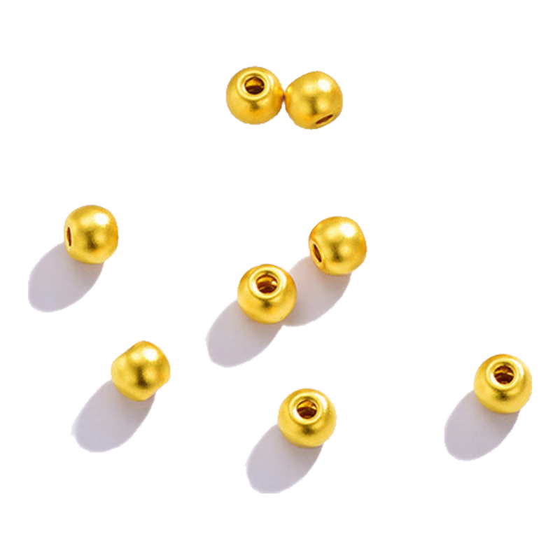 蒂蔻（Tico）投资金足金实心古法金珠子散珠黄金转运珠手链DIY小金圆珠金饰