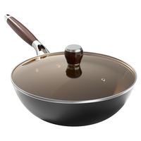 传世家徽炒锅铁锅已开锅极铁精铁炒菜锅不粘无涂层锻打铁锅电磁炉燃气灶用 32爆炒无涂层极铁炒锅 32cm