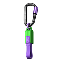 异泽(EGIOZR)双头type-c数据线短USB4雷电4双C口高速硬盘传输iphone15pro充电线ctoc苹果手机快充240W超短便携 时光旅者短线全功能收纳钥匙扣充电宝(电光紫色) 100W华
