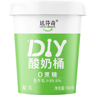 达芬奇（Davinci）酸奶低温酸奶0蔗糖0代糖酸乳代餐760g桶