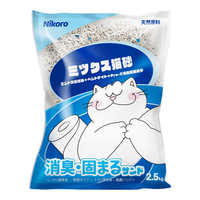 妮可露Nikoro混合猫砂 除臭低尘 豆腐砂膨润土混合猫砂 速溶可冲厕 【原味】猫砂2.5kg*3袋（15斤）