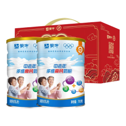 蒙牛 中老年奶粉 高钙营养 700g*2罐 礼袋装