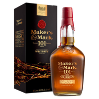 美格波本威士忌(Maker's Mark Bourbon)101 美国 1000ml 50.5度 礼盒装 洋酒 美格101 1000ml
