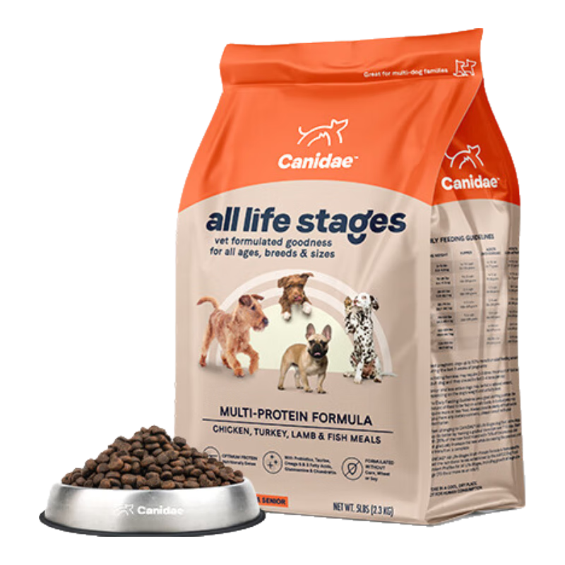 Canidae 卡比 狗粮美国进口四种肉配方全犬粮金毛中大型犬通用犬粮 四种肉5磅-效期至25年2月