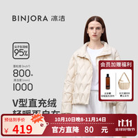冰洁 BINJORA真五折！菱格轻薄95绒立领短款羽绒服