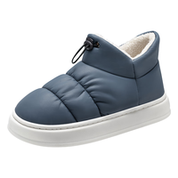 足力健老人鞋室内加绒厚底棉拖鞋居家保暖鞋25932049D 蓝色 男款 40-41