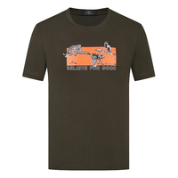 七匹狼短袖T恤 夏季男士圆领休闲印花上装男装 001(黑色) M 165/84A