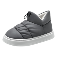 足力健老人鞋室内加绒厚底棉拖鞋居家保暖鞋25932049D 灰色 男款 40-41