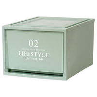 爱丽思（IRIS）衣柜衣服收纳箱塑料抽屉式玩具收纳盒整理箱衣服柜子储物箱百纳箱 【米白47L*单个装】面宽40*50*23.5cm