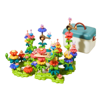 乐乐鱼（leleyu）积木拼装玩具diy插花大颗粒儿童塑料男女孩收纳盒款93片 【收纳箱93片】百变花园积木