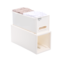 Citylong 禧天龙 衣柜收纳箱玩具杂物收纳盒可叠摞抽屉式收纳柜 9.5L单个装奶白 9.5升单只