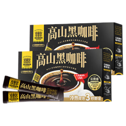 四只猫咖啡 云南高山速溶美式纯黑咖啡粉0蔗糖 运动健身燃减2g*60条
