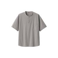 無印良品 MUJI（無印良品 ）凉感 亨利领短袖T恤 浅灰棕色 L 