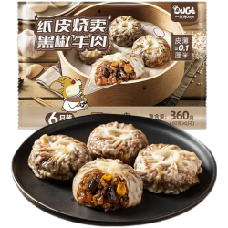 DOGE 黑椒牛肉纸皮烧麦360g 6只