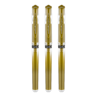 三菱（Uni）高光笔UM-153高光白笔1.0mm手绘金银白色签字笔油漆笔中性笔婚礼会议签名笔水笔 金色【3支装】