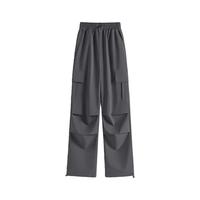 班尼路BALENOS&K系列工装裤子女装时尚高级感长裤运动防污防水直筒裤秋冬 深灰#纯色 S