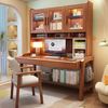 艾格辰 实木书桌书柜一体简约现代