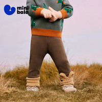 迷你巴拉（minibala）女童冬裤子萌趣可爱弹力长裤【打底裤】 深咖啡50941 120