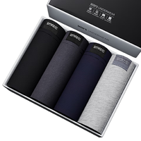 七匹狼 内裤男抗菌纯棉男士内裤平角裤 4条装 96318 纯棉抗菌款 XL