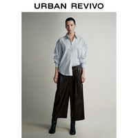 UR 高智感气质竖条纹长袖开襟衬衫 UWM250141