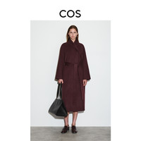 COS 韩喜 女装 双面羊毛混纺束腰大衣 1288165003