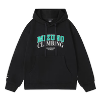 美津浓(MIZUNO)卫衣男加绒时尚户外上衣印花连帽外套